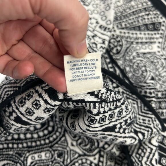 Title Nine Knit Skirt S Black White Paisley Cotton Blend Boho Travel Activewear - Picture 4 of 7